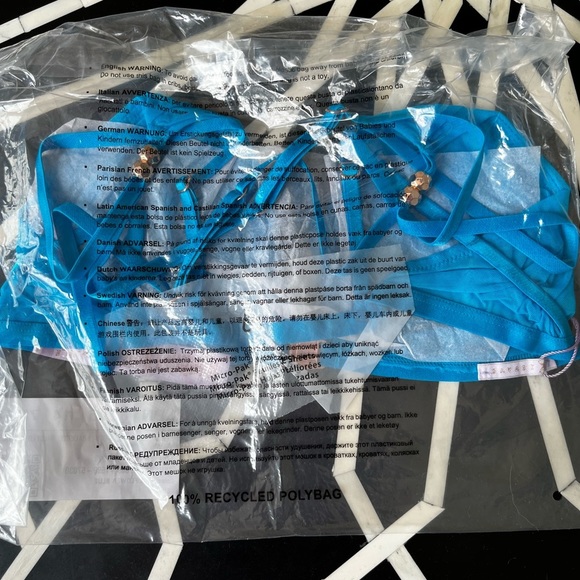 Savage X Fenty Wildflower Blue Strappy Bralette - Picture 5 of 11